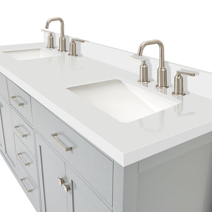 Alenza 72-inch Grey bathroom vanity on detail 3