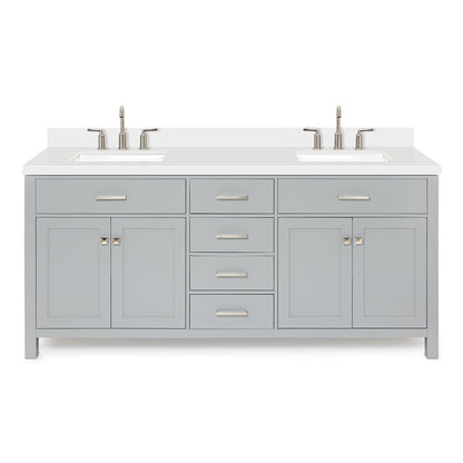 Alenza 72-inch Grey bathroom vanity on white back ground front view main image