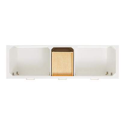 Alenza 72-inch White bathroom vanity on white back ground top down