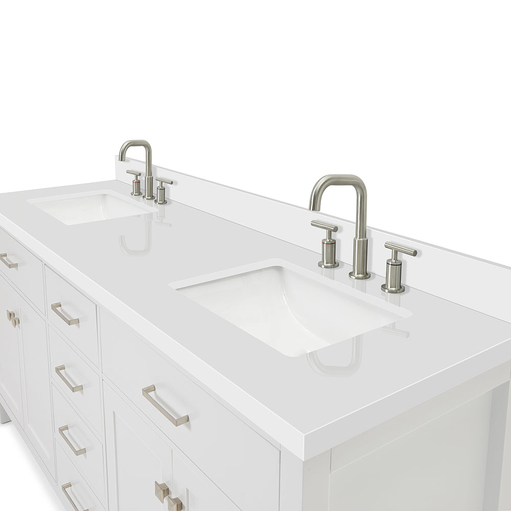 Alenza 72-inch White bathroom vanity on detail 2