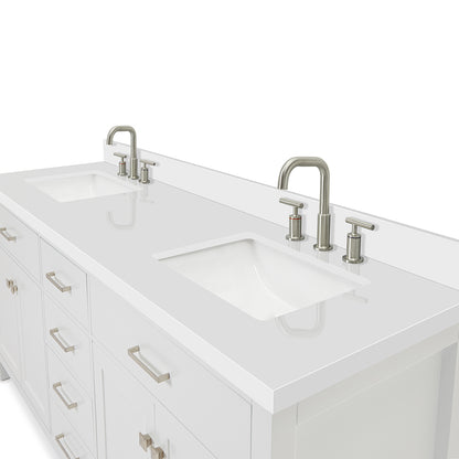 Alenza 72-inch White bathroom vanity on detail 2