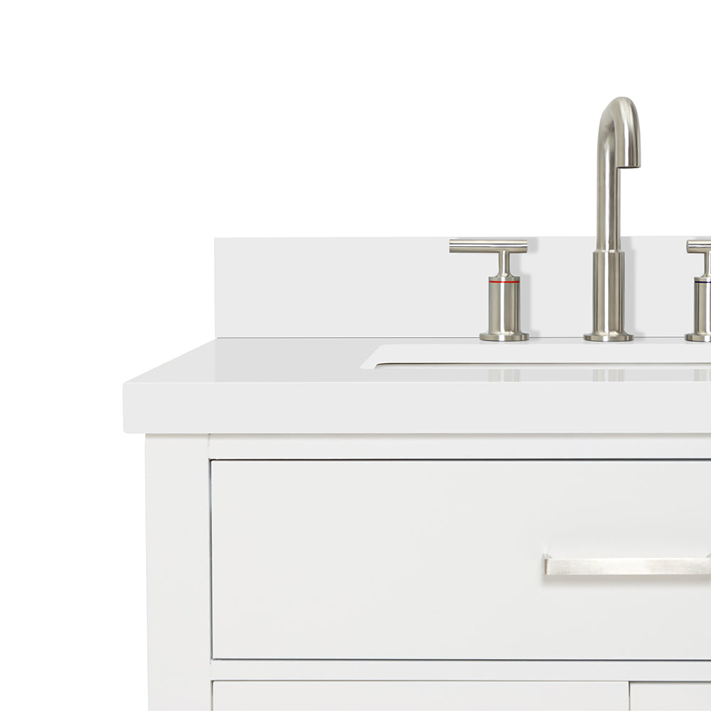 Alenza 72-inch White bathroom vanity on detail 3
