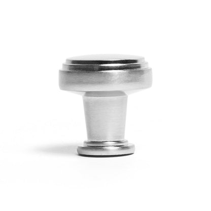 Vero Knob in Brushed Nickel white background view 3