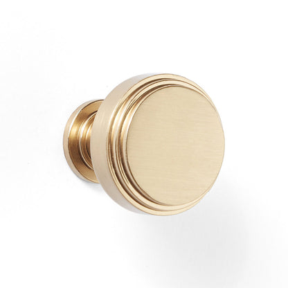 Vero Knob in Satin Brass white background view 2