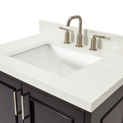 Langford 30-inch Espresso bathroom vanity on detail 2