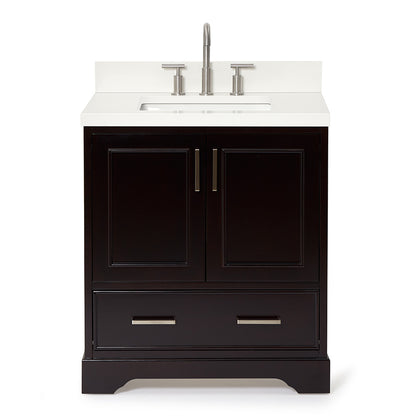 Langford 30-inch Espresso bathroom vanity on white back ground front view main image