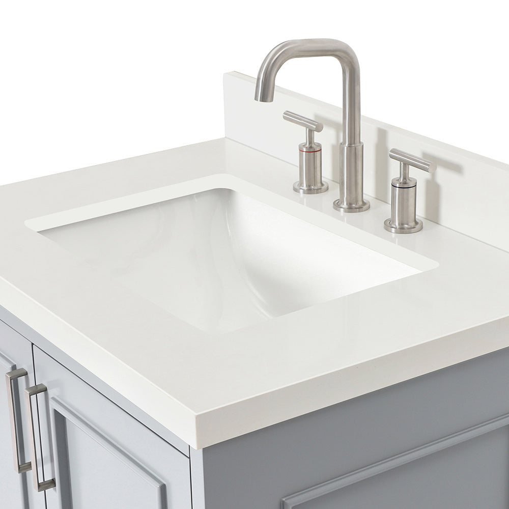 Langford 30-inch Grey bathroom vanity on detail 3