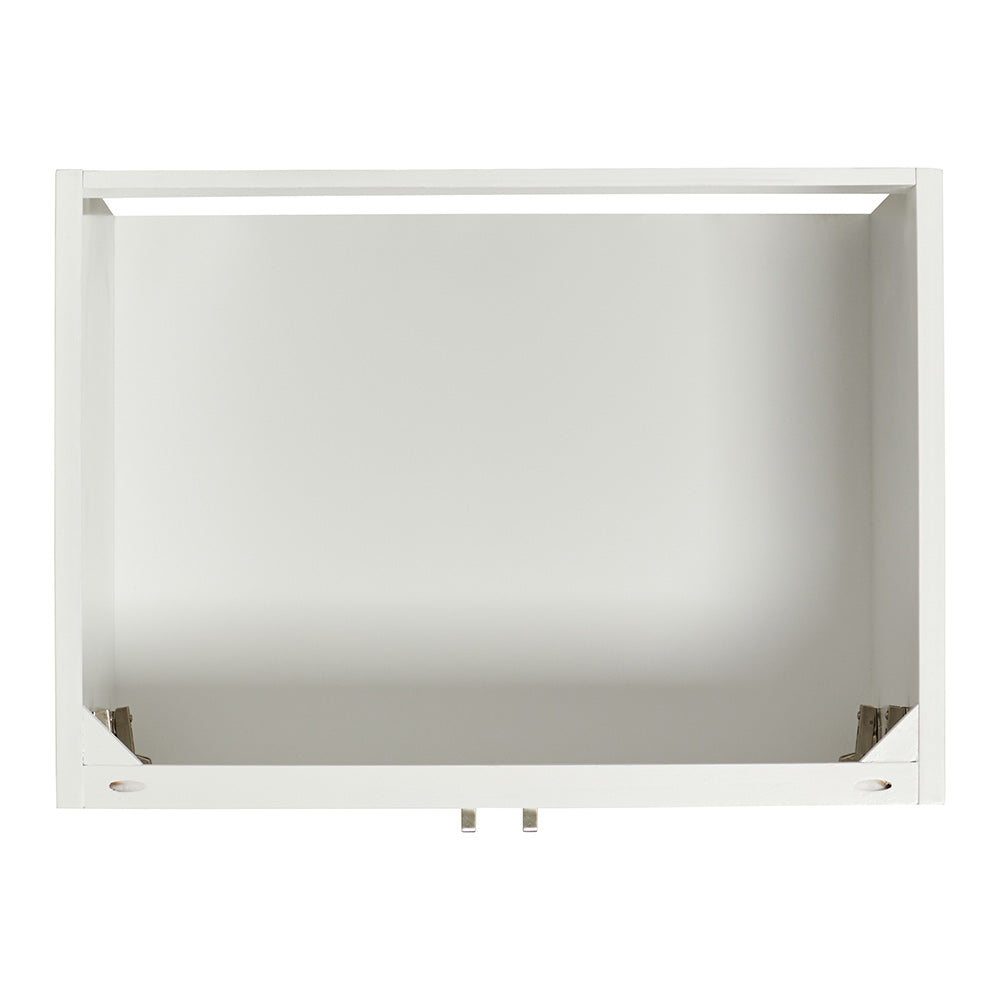 Langford 30-inch White bathroom vanity on white back ground top down