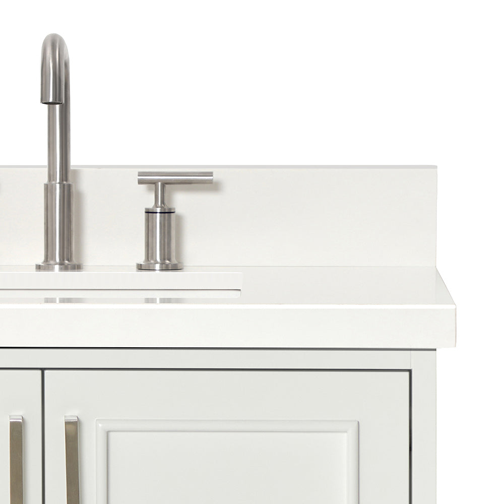 Langford 30-inch White bathroom vanity on detail 2