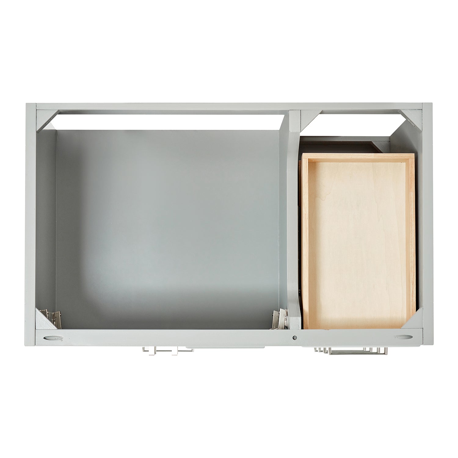 Langford 36-inch Grey bathroom vanity on white back ground top down