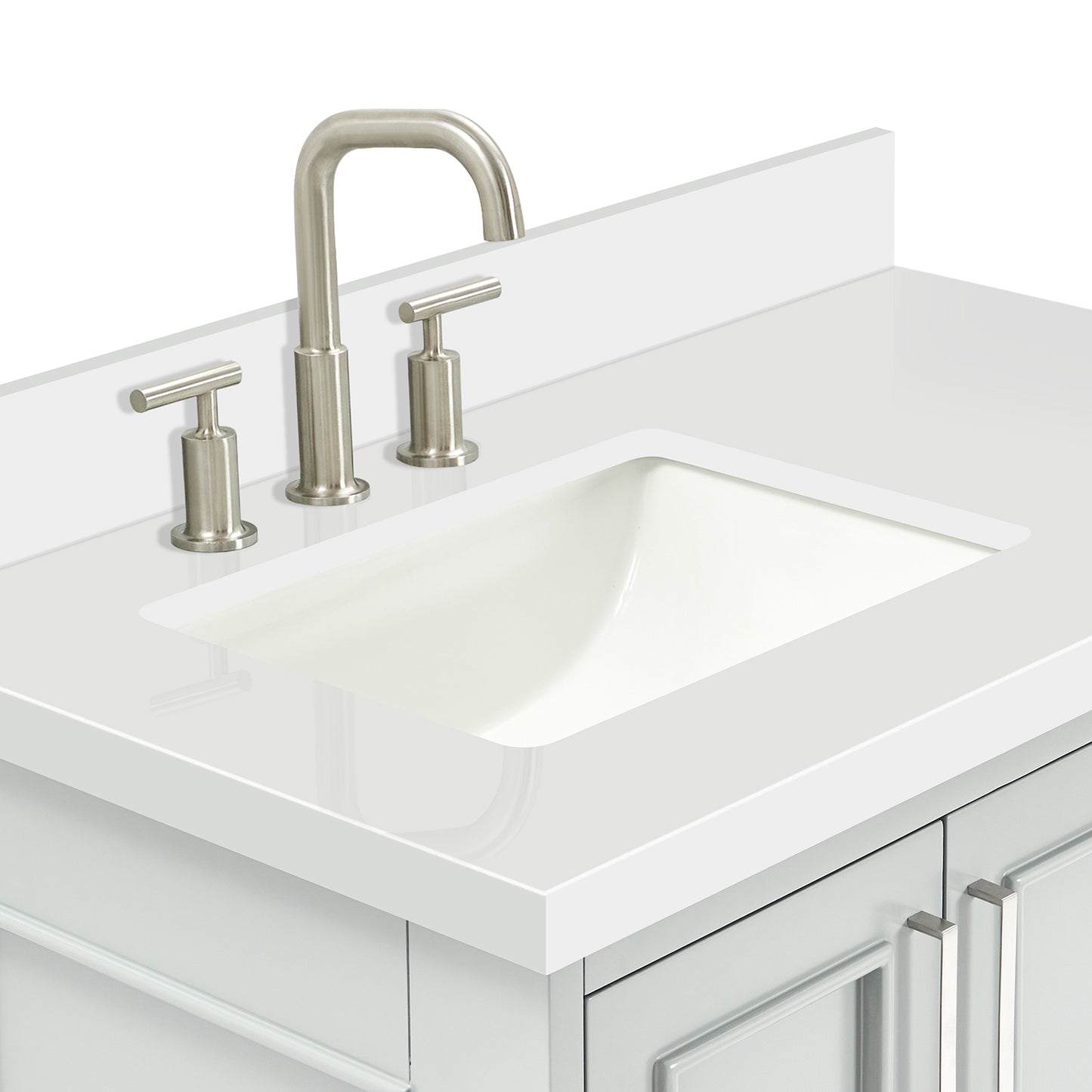 Langford 36-inch Grey bathroom vanity on detail 2