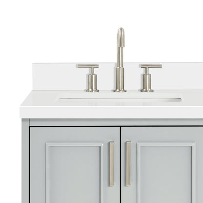 Langford 36-inch Grey bathroom vanity on detail 3