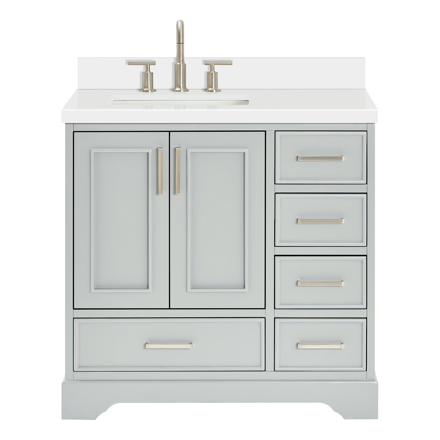 Langford 36-inch Grey bathroom vanity on white back ground front view main image