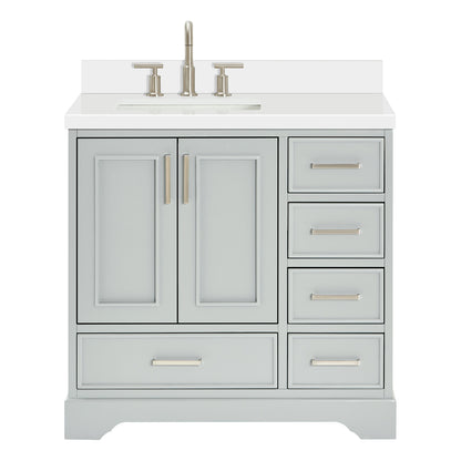 Langford 36-inch Grey bathroom vanity on white back ground front view main image