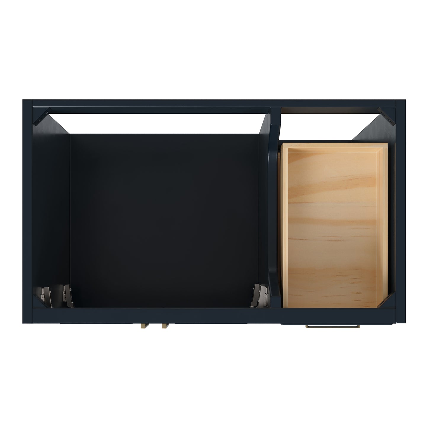 Langford 36-inch Midnight Blue bathroom vanity on white back ground top down