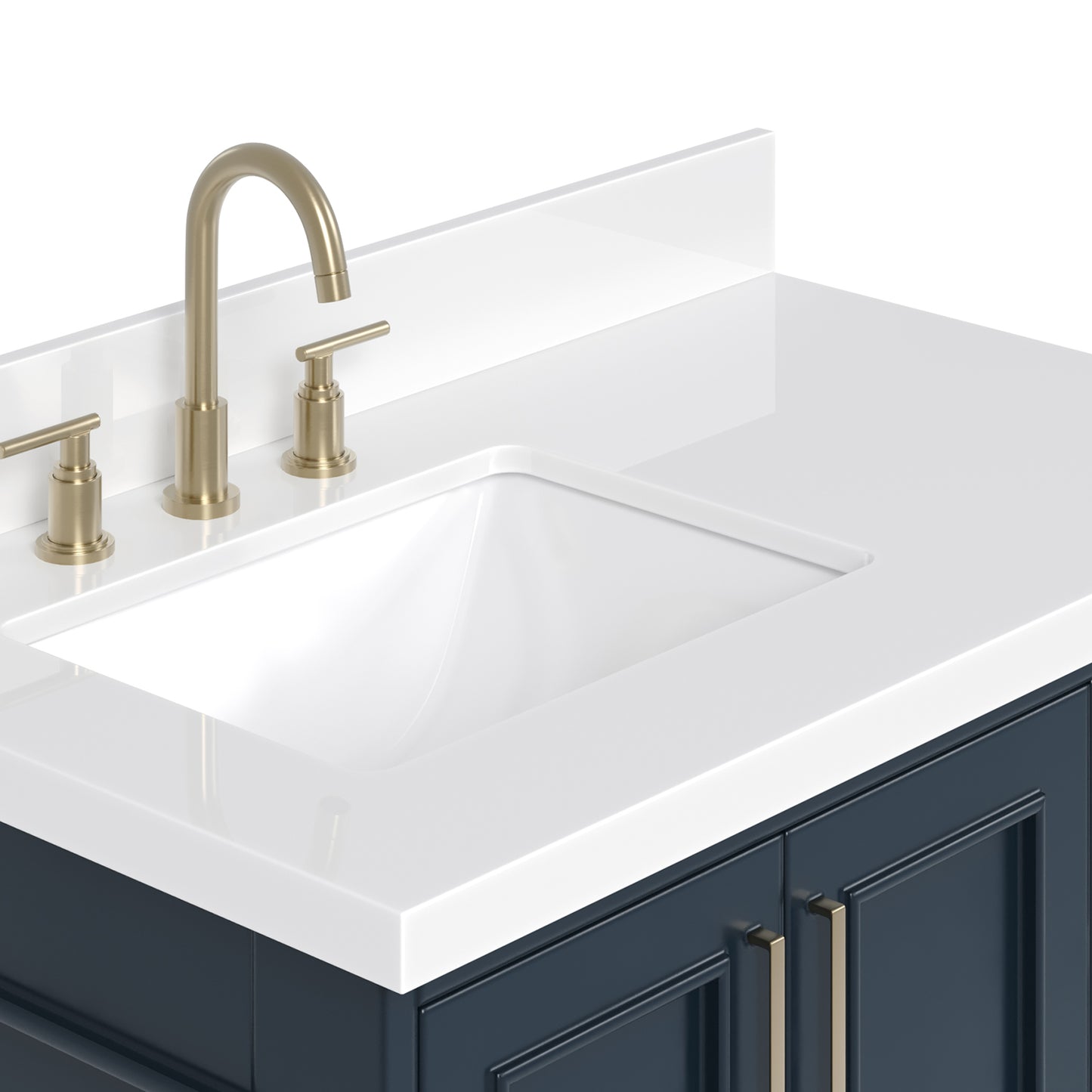 Langford 36-inch Midnight Blue bathroom vanity on detail 2