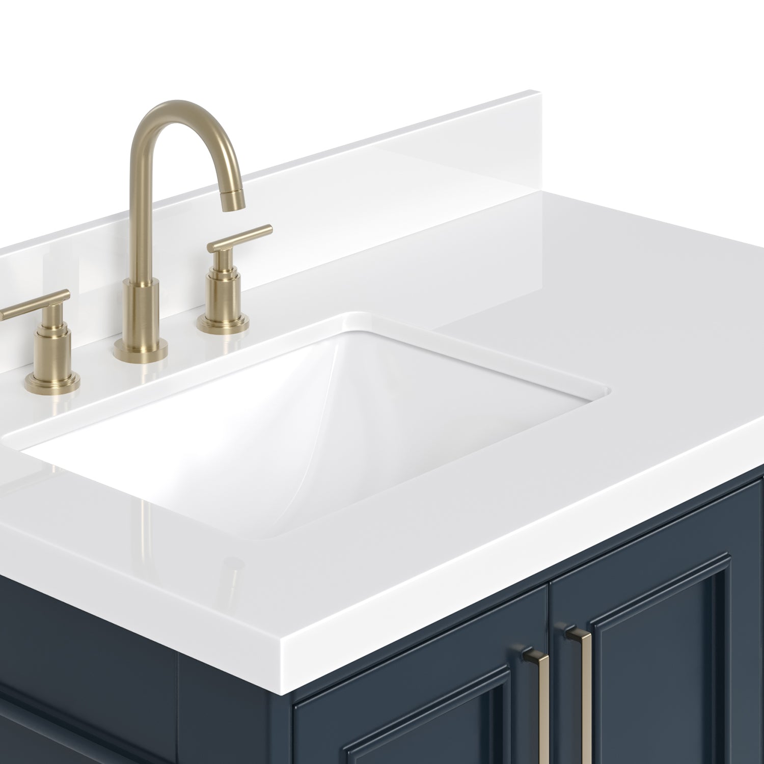 Langford 36-inch Midnight Blue bathroom vanity on detail 2