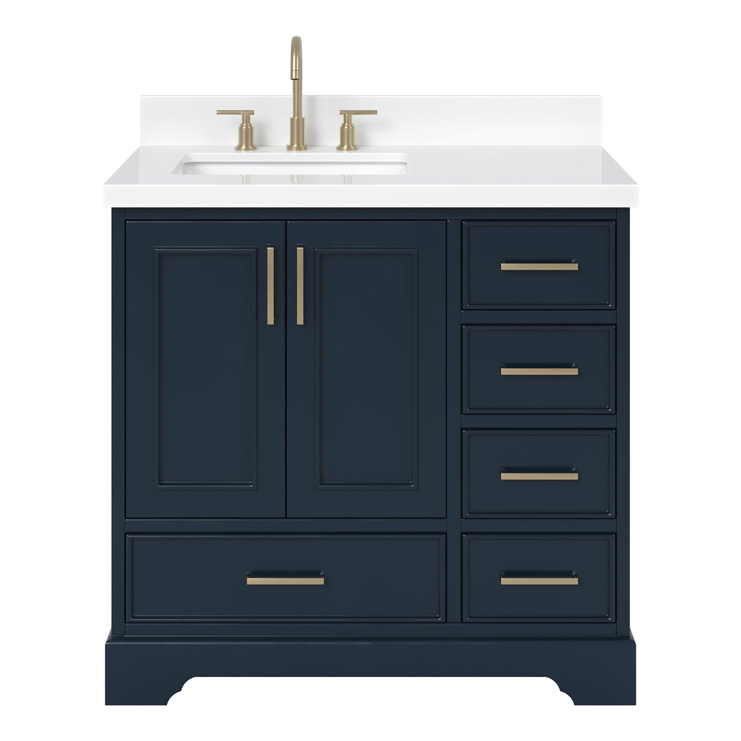 Langford 36-inch Midnight Blue bathroom vanity on white back ground front view main image