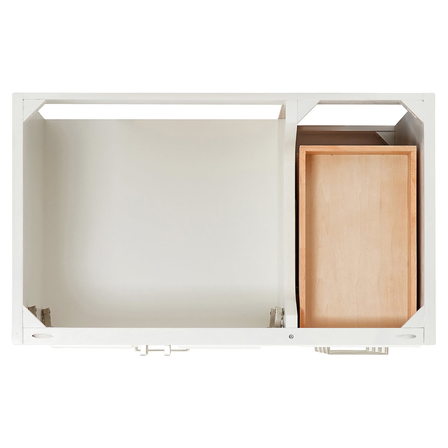Langford 36-inch White bathroom vanity on white back ground top down