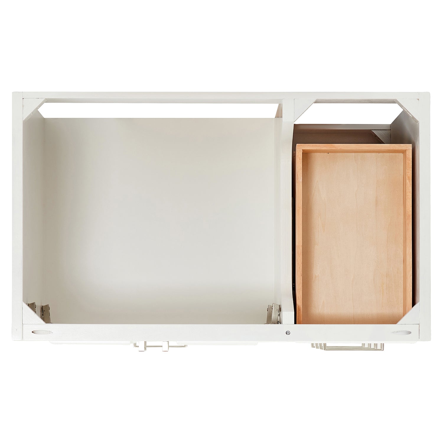 Langford 36-inch White bathroom vanity on white back ground top down