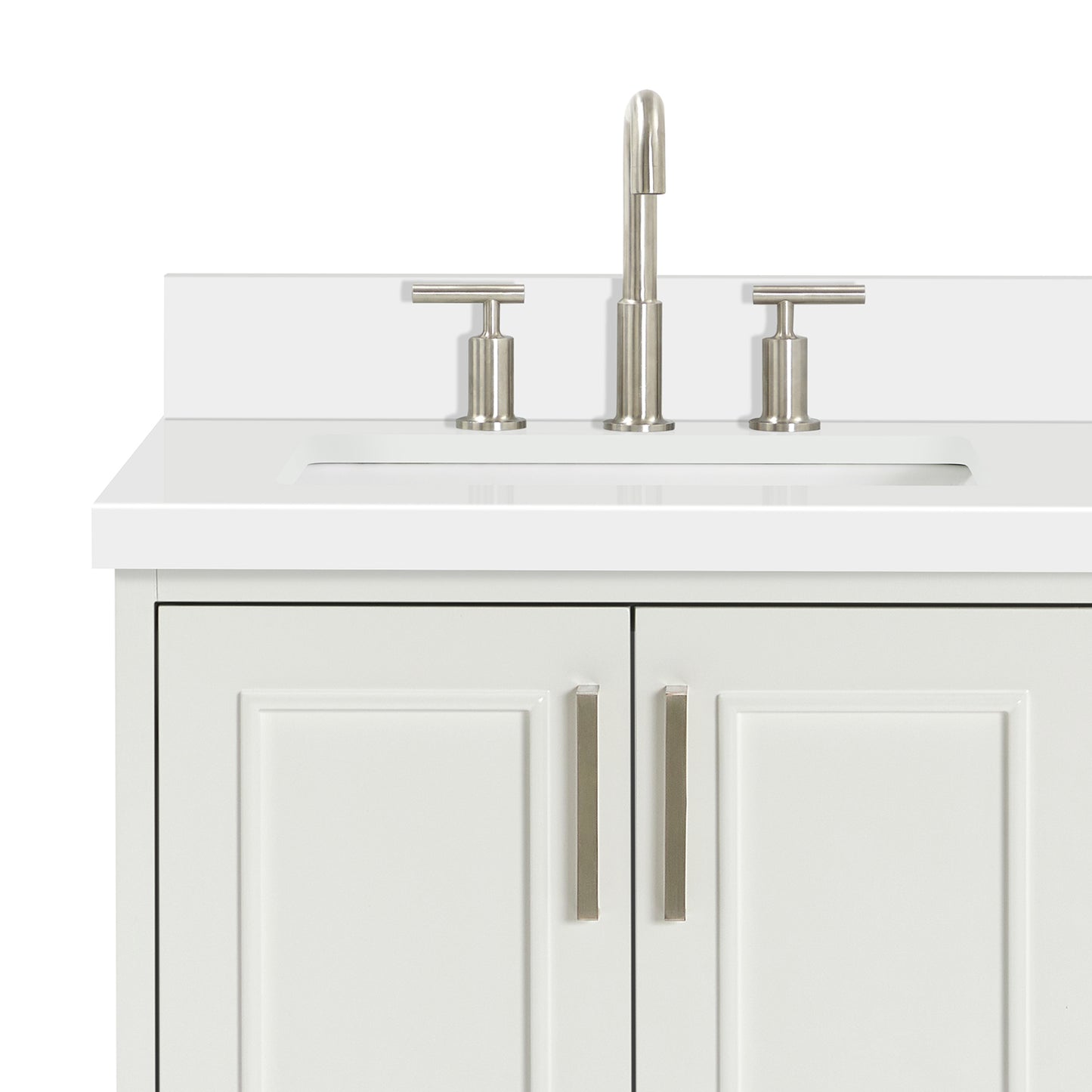 Langford 36-inch White bathroom vanity on detail 2
