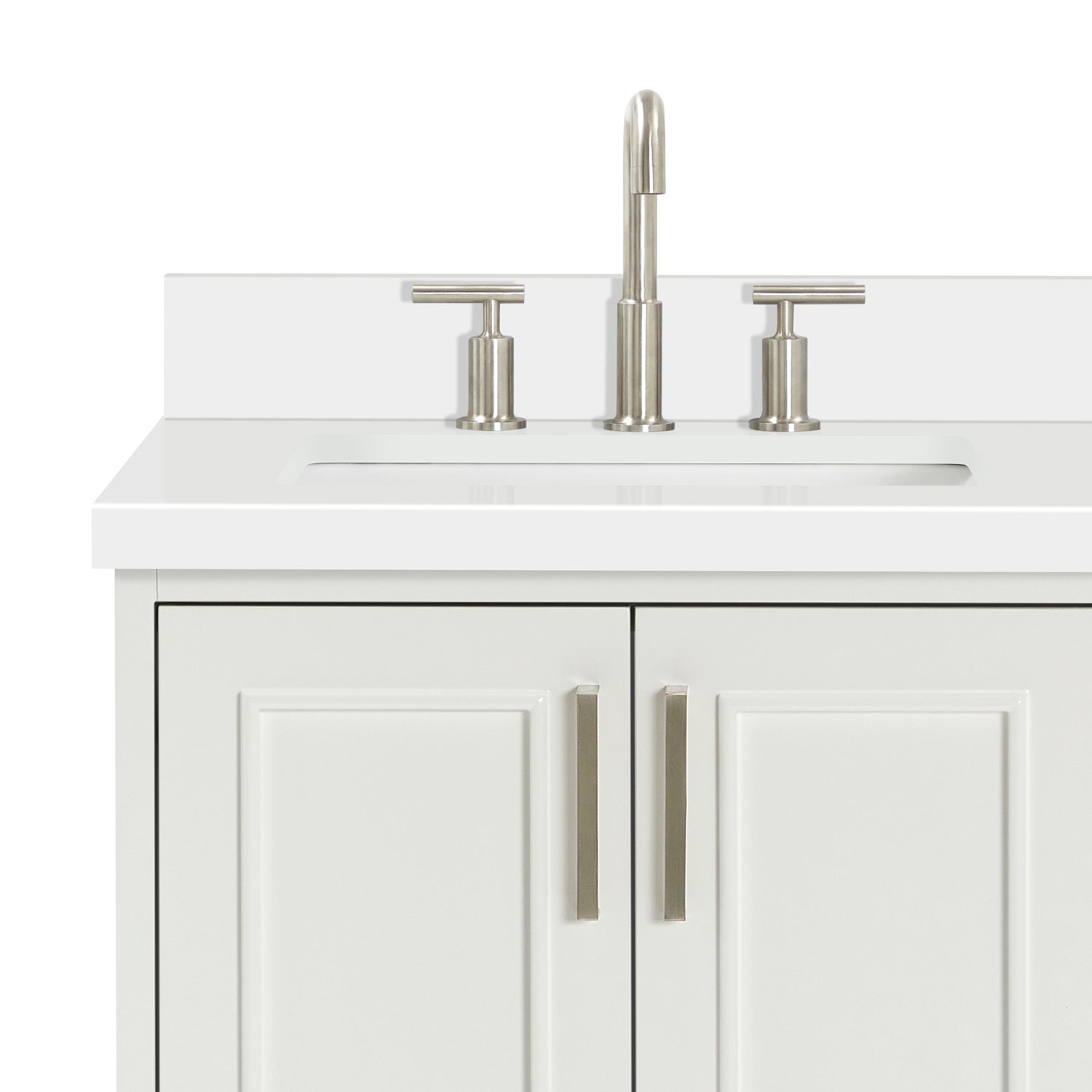 Langford 36-inch White bathroom vanity on detail 2
