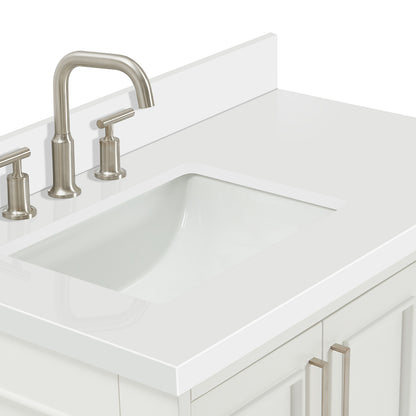 Langford 36-inch White bathroom vanity on detail 3