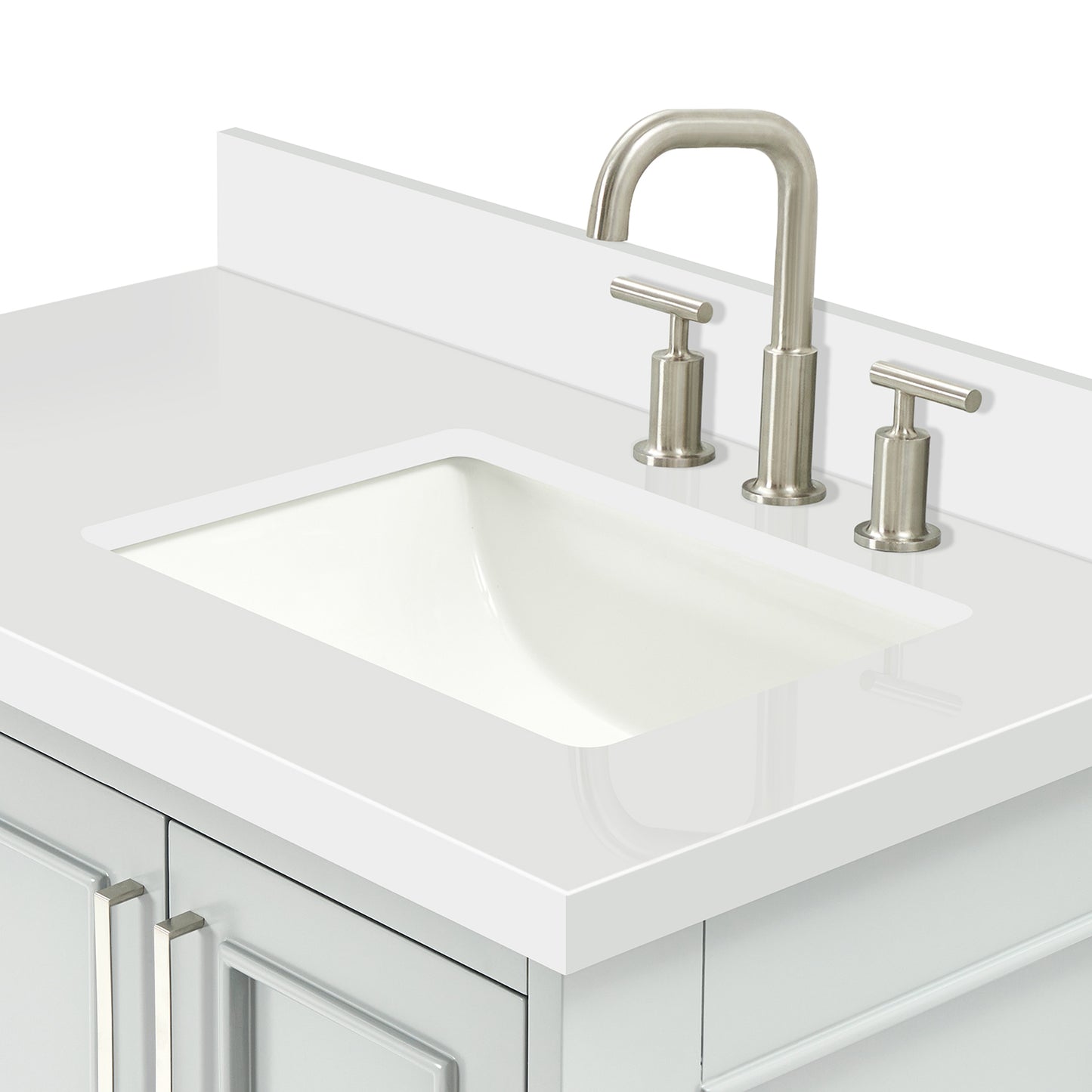 Langford 36-inch Grey bathroom vanity on detail 2