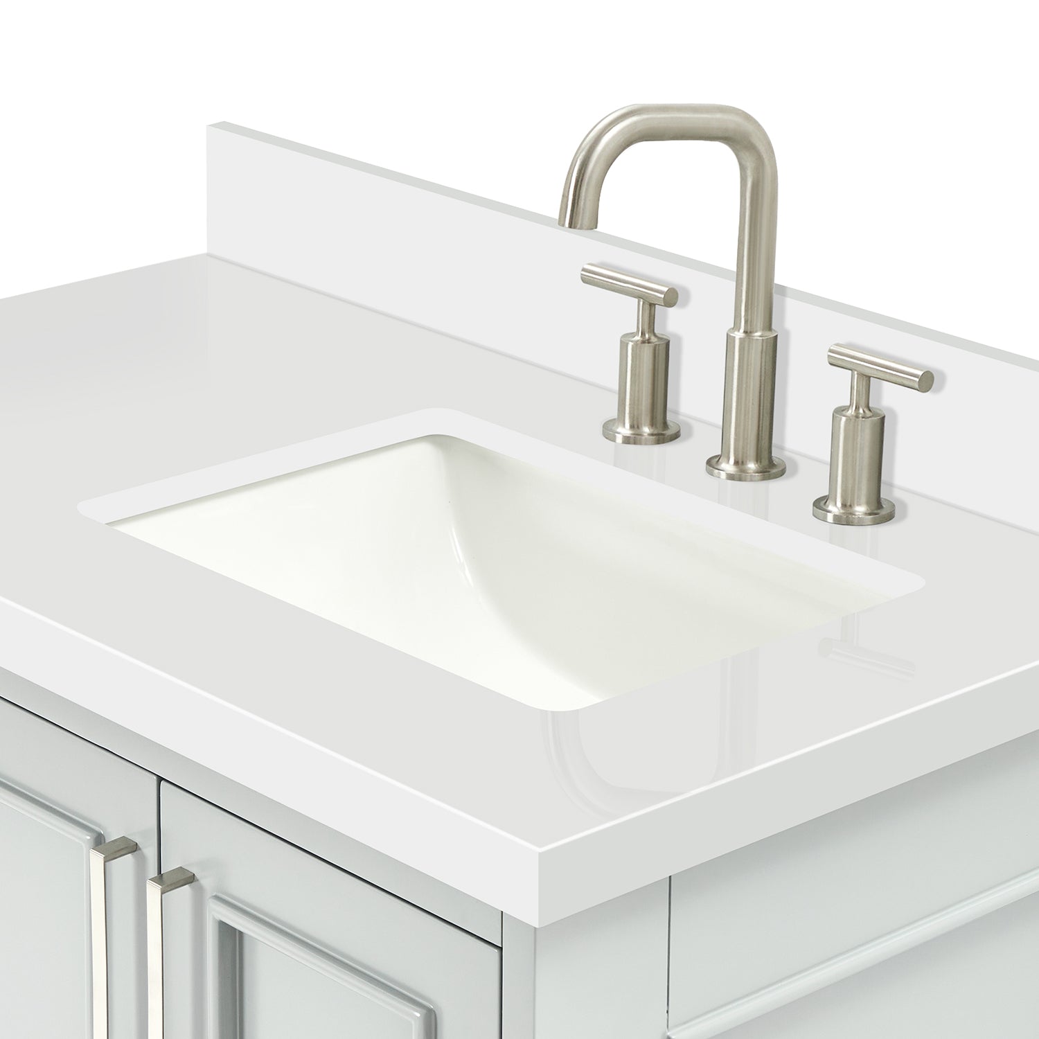 Langford 36-inch Grey bathroom vanity on detail 2