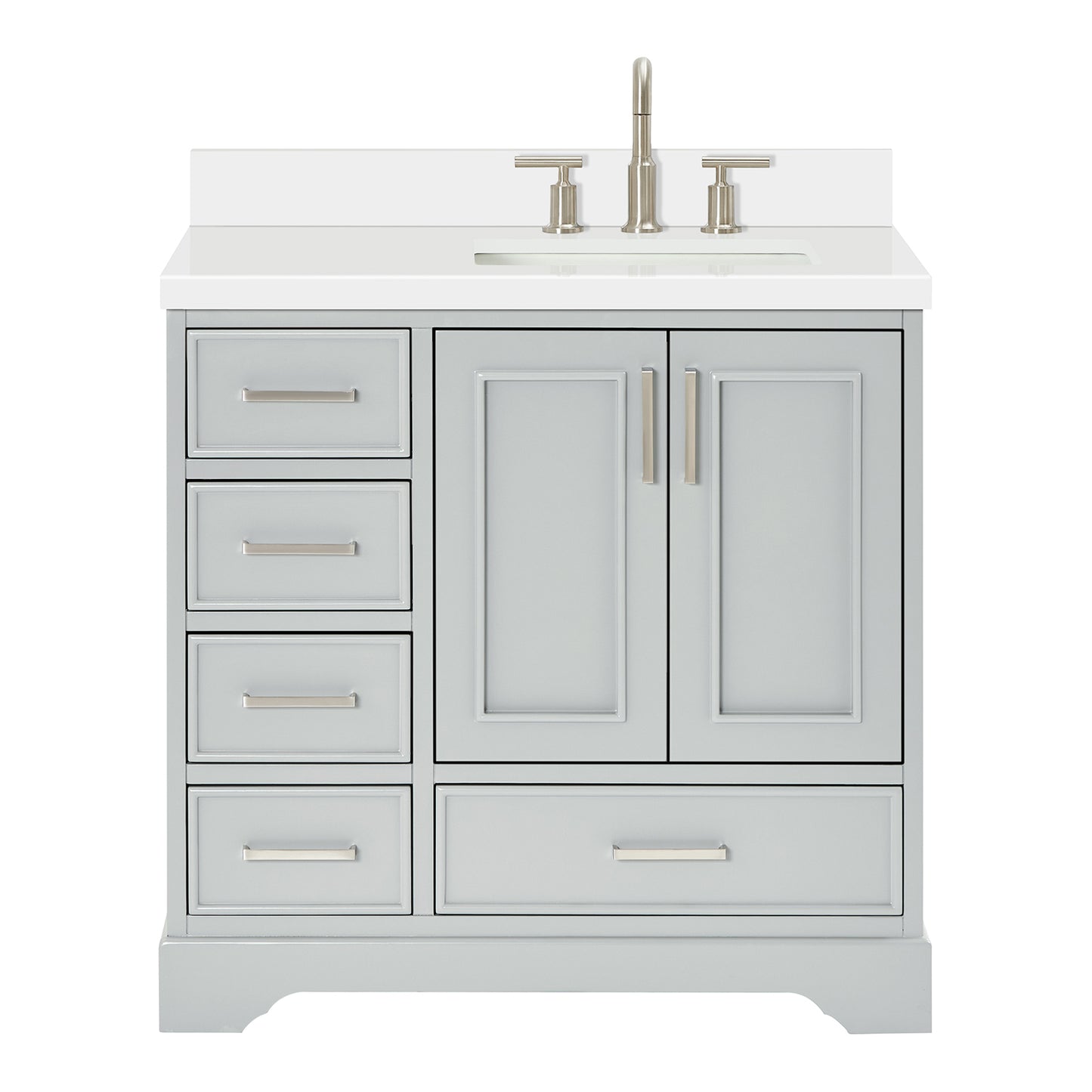 Langford 36-inch Grey bathroom vanity on white back ground front view main image