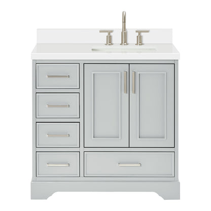 Langford 36-inch Grey bathroom vanity on white back ground front view main image