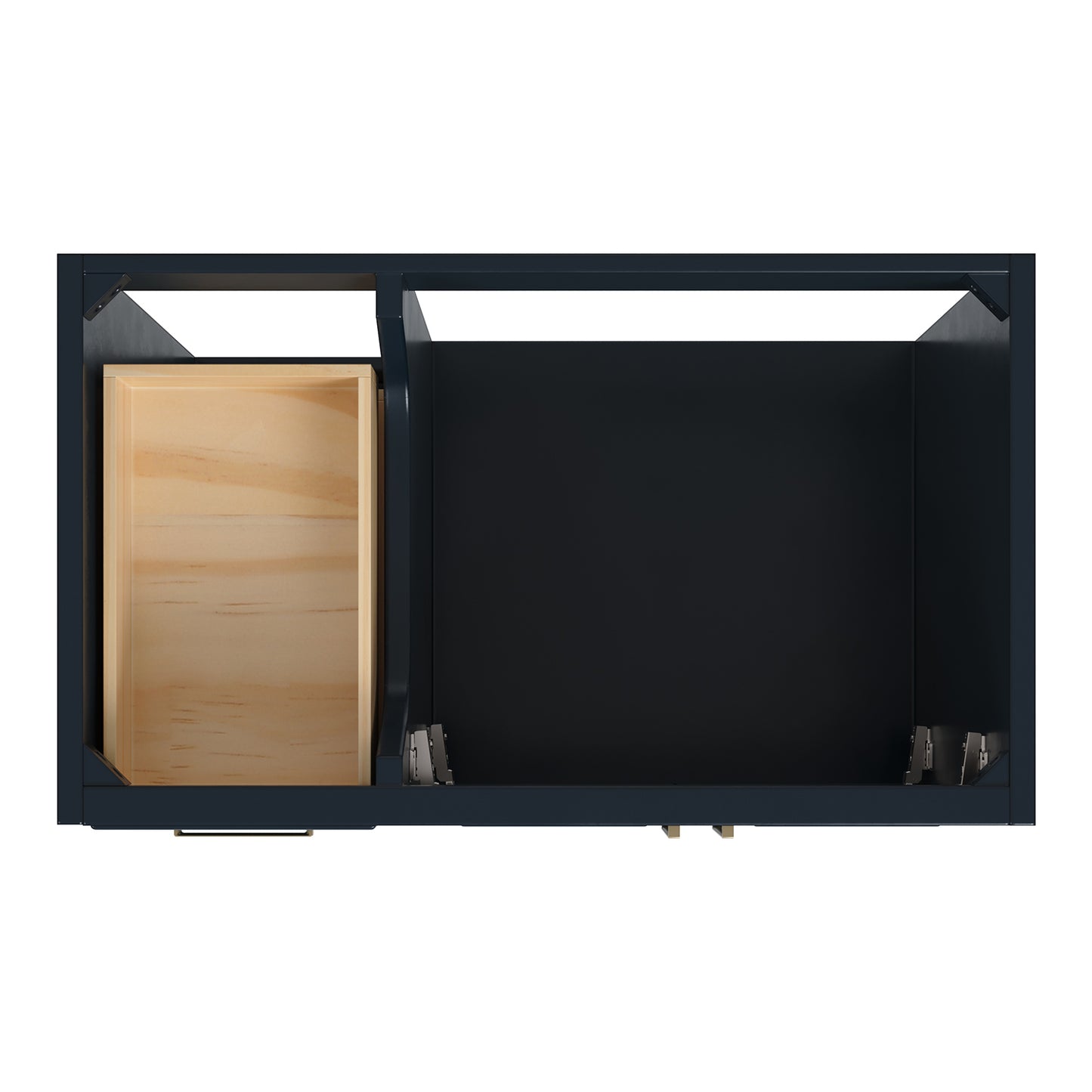 Langford 36-inch Midnight Blue bathroom vanity on white back ground top down