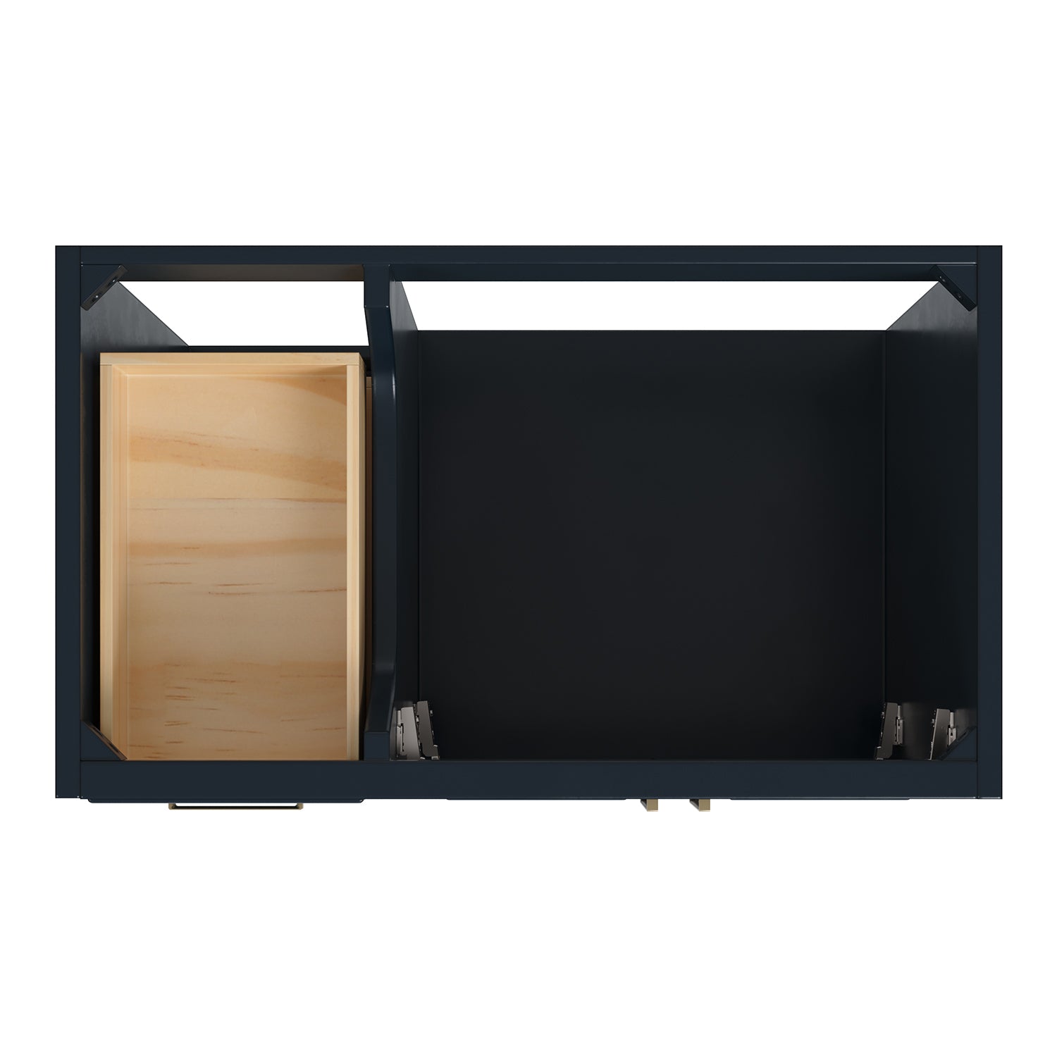 Langford 36-inch Midnight Blue bathroom vanity on white back ground top down