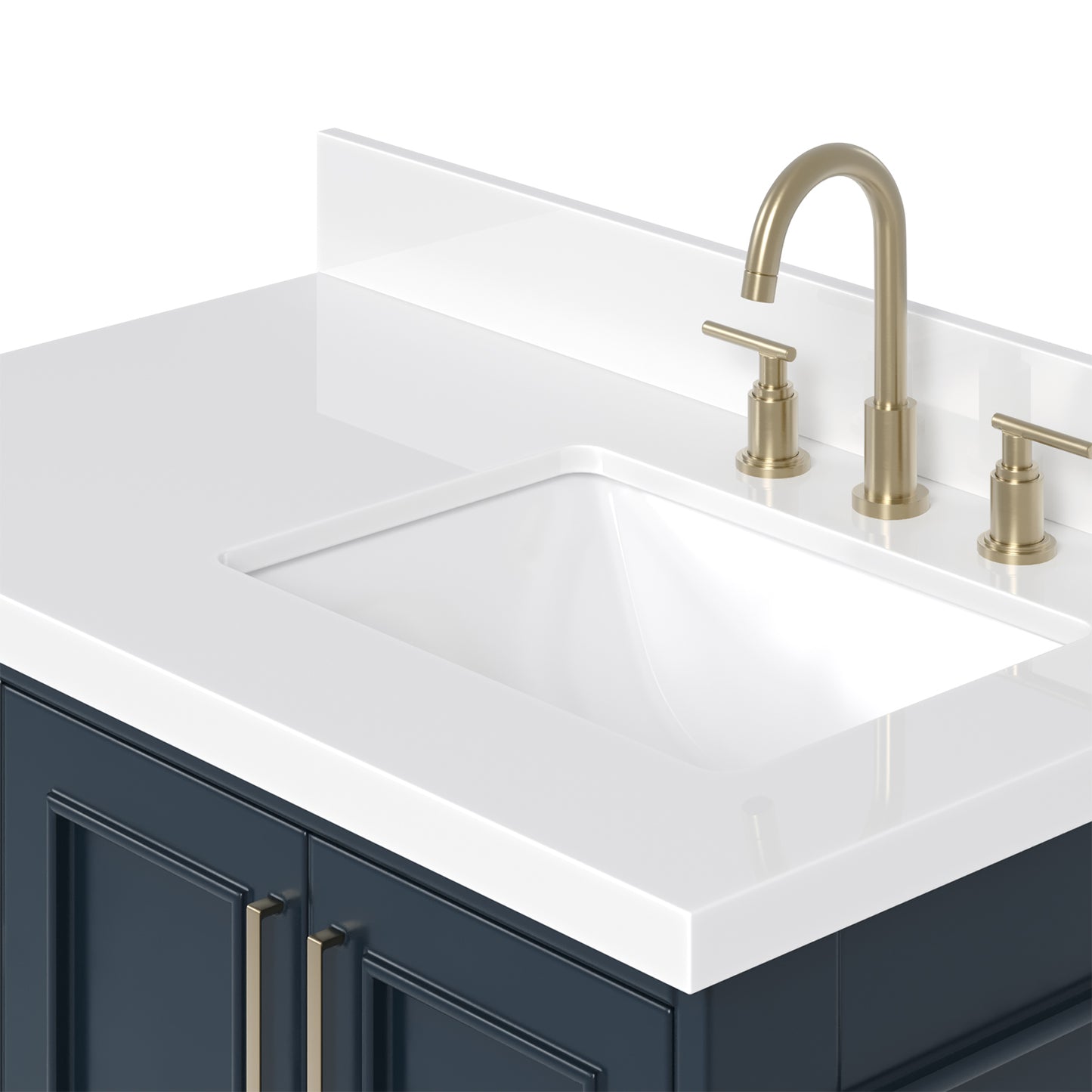 Langford 36-inch Midnight Blue bathroom vanity on detail 2