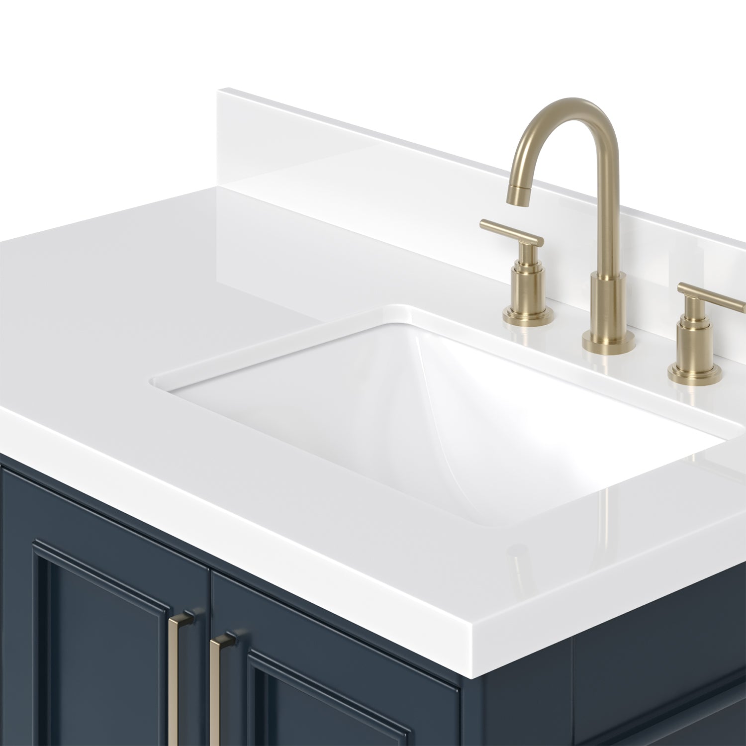 Langford 36-inch Midnight Blue bathroom vanity on detail 2