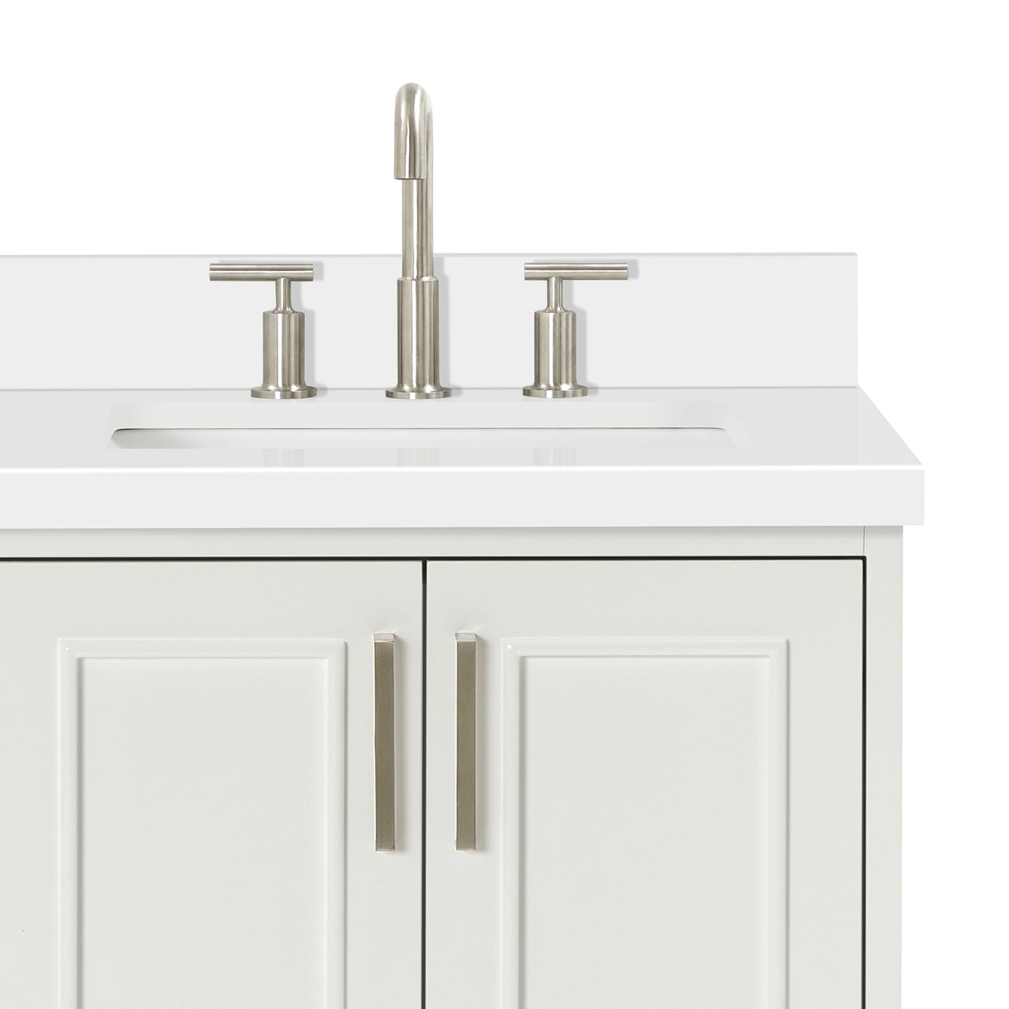 Langford 36-inch White bathroom vanity on detail 2