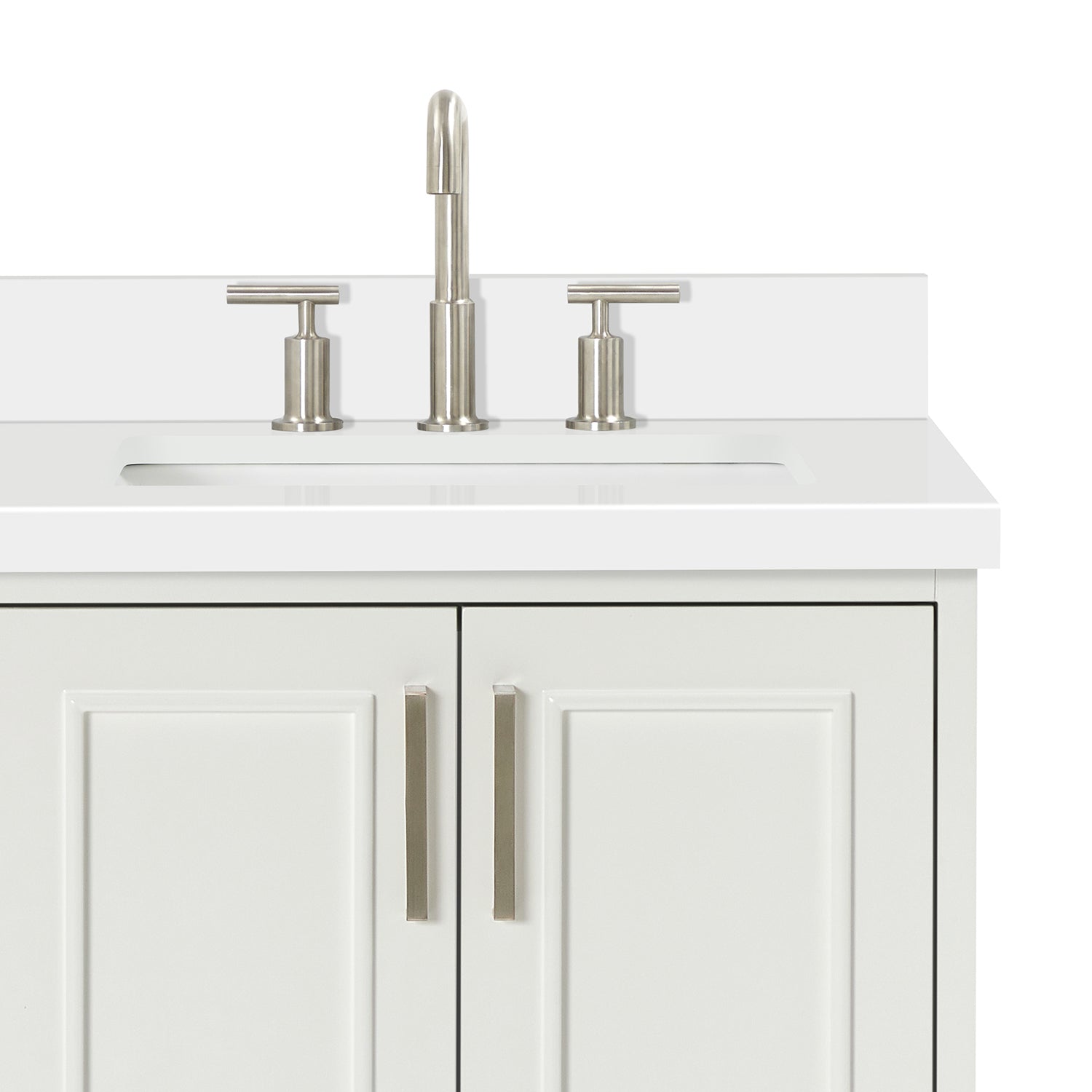 Langford 36-inch White bathroom vanity on detail 2