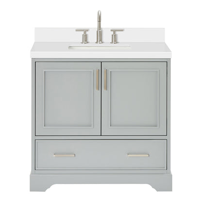 Langford 36-inch Grey bathroom vanity on white back ground front view main image