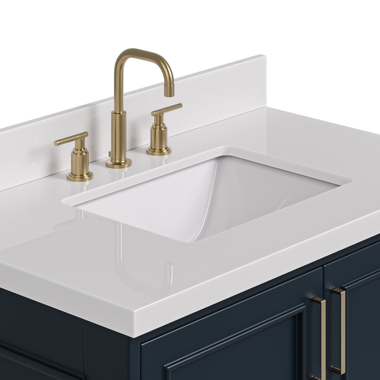 Langford 36-inch Midnight Blue bathroom vanity on detail 1