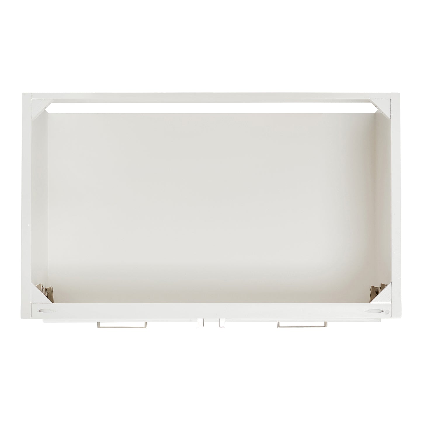 Langford 36-inch White bathroom vanity on white back ground top down