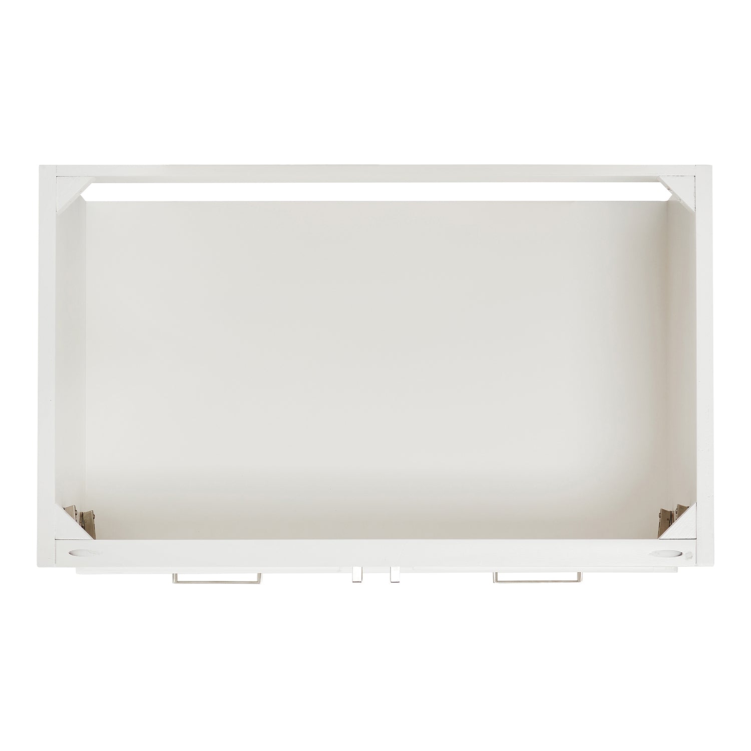 Langford 36-inch White bathroom vanity on white back ground top down