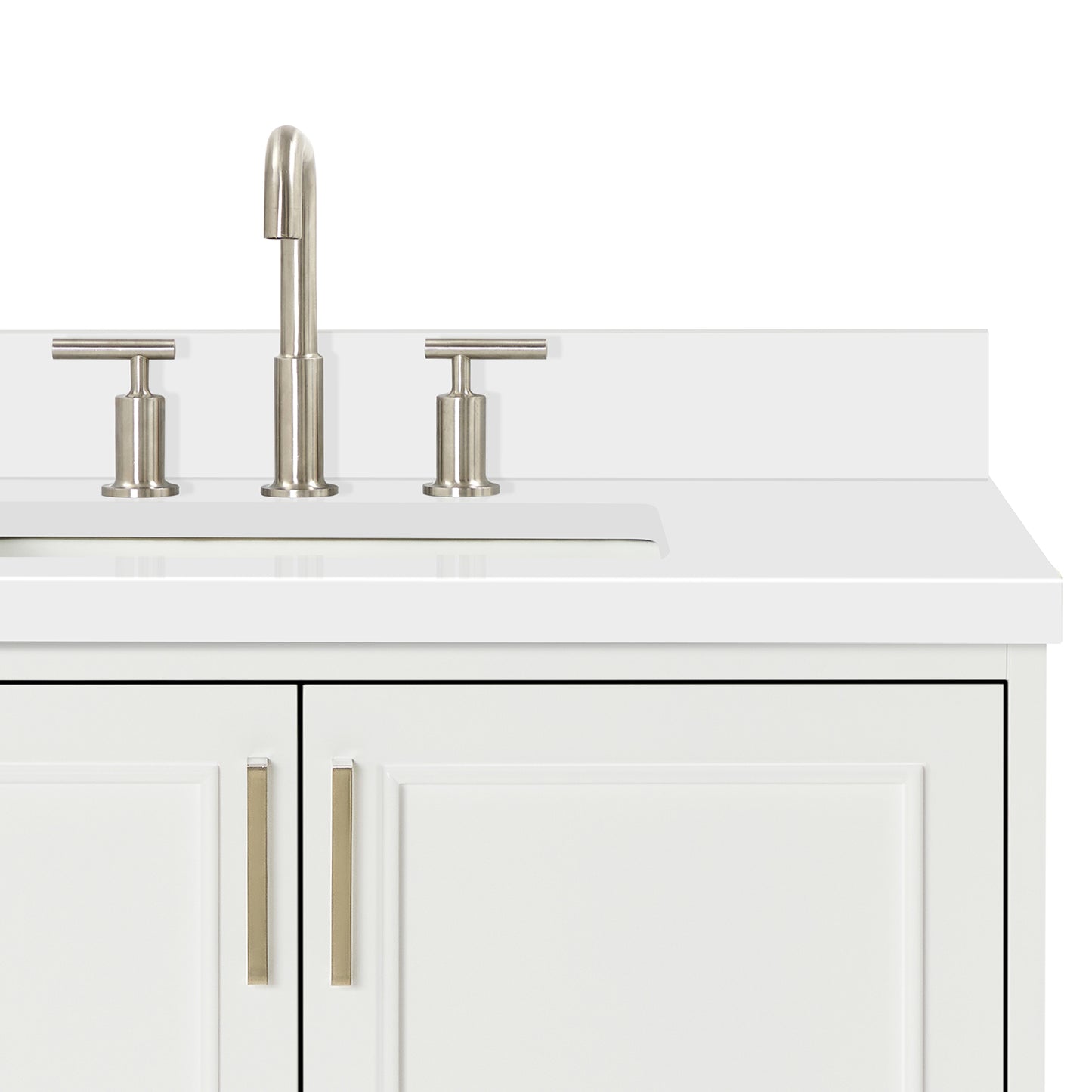 Langford 36-inch White bathroom vanity on detail 2