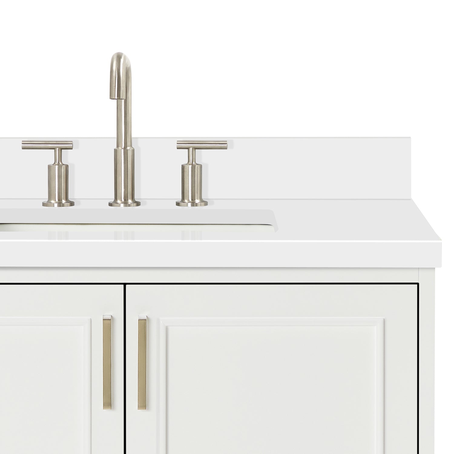 Langford 36-inch White bathroom vanity on detail 2