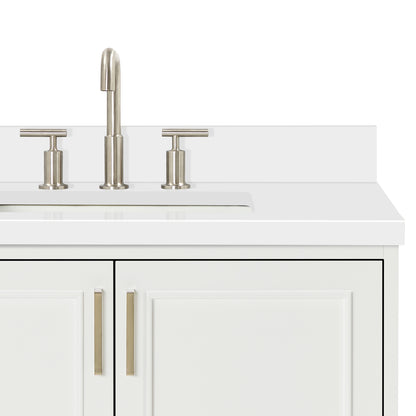 Langford 36-inch White bathroom vanity on detail 2