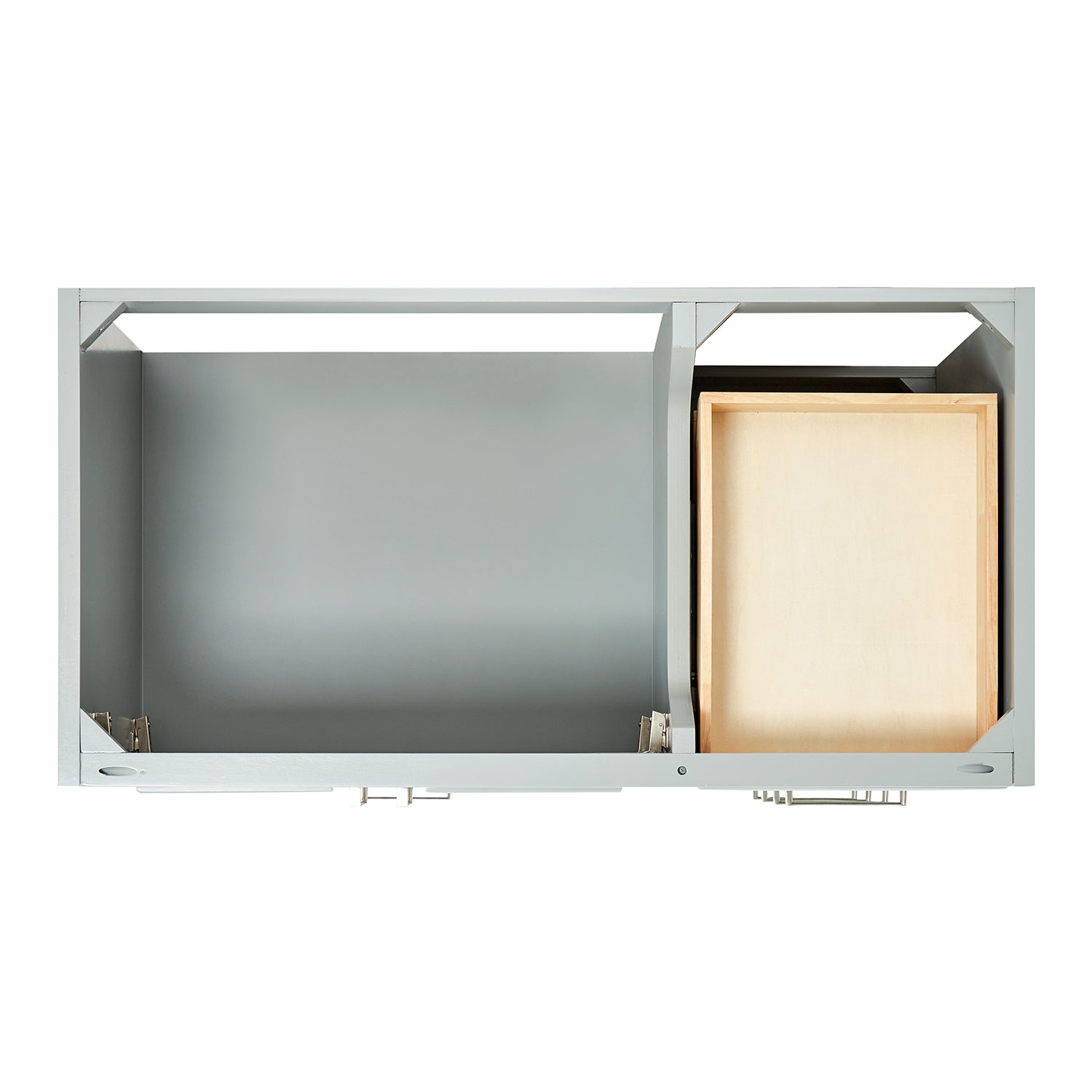 Langford 42-inch Grey bathroom vanity on white back ground top down