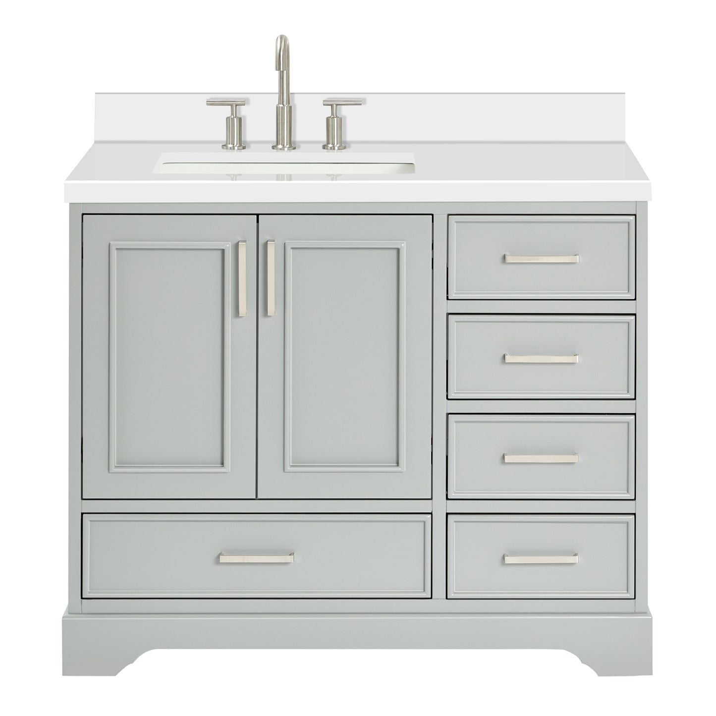 Langford 42-inch Grey bathroom vanity on white back ground front view main image