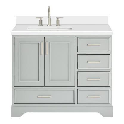 Langford 42-inch Grey bathroom vanity on white back ground front view main image