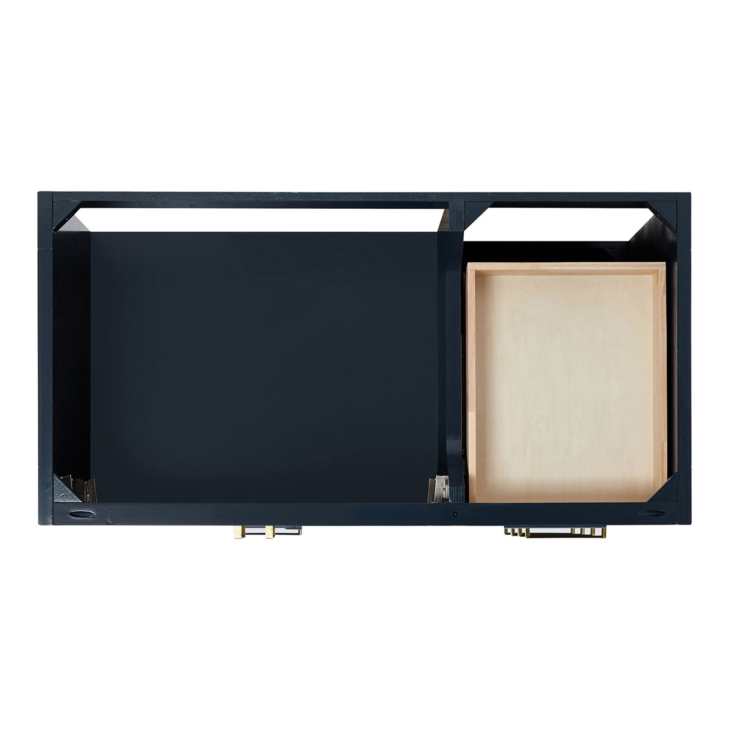 Langford 42-inch Midnight Blue bathroom vanity on white back ground top down