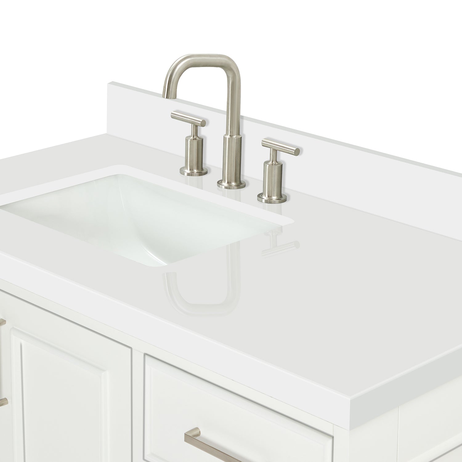 Langford 42-inch White bathroom vanity on detail 1
