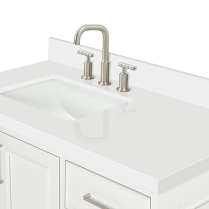 Langford 42-inch White bathroom vanity on detail 1
